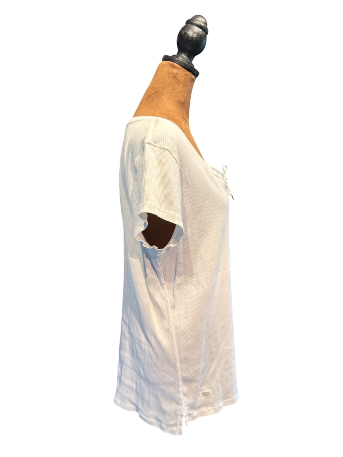 Ralph Lauren Women's White Cotton Lace-Up Short-Sleeve Top