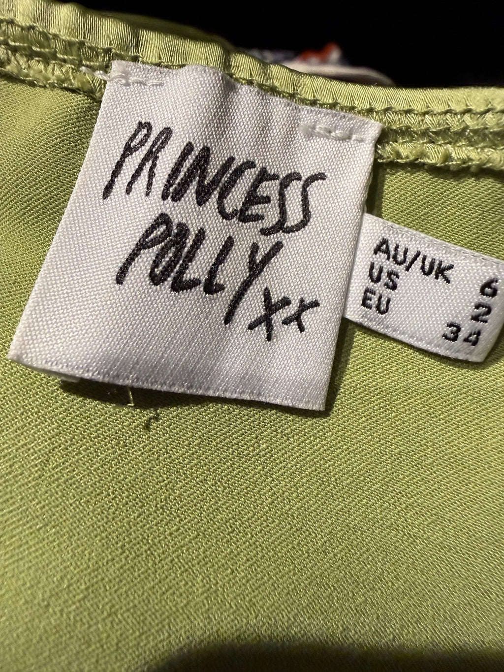 Princess Polly Light Green Satin Mini Dress with Floral Embroidery