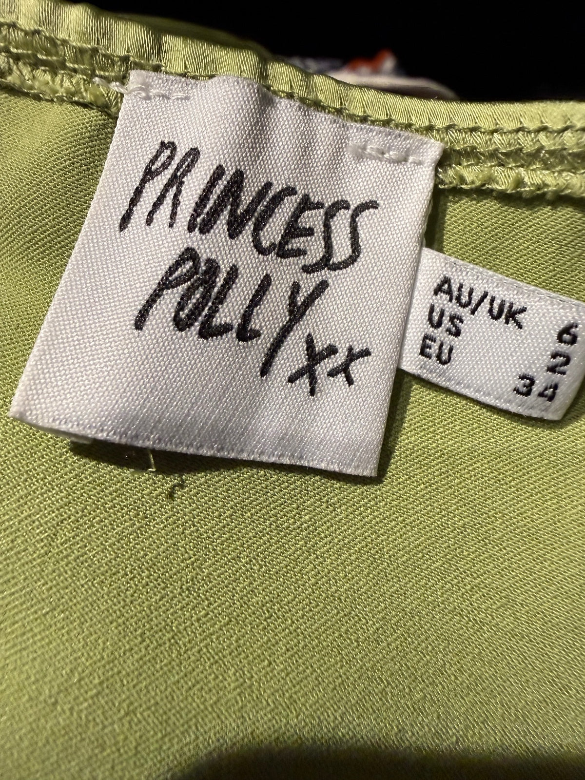 Princess Polly Light Green Satin Mini Dress with Floral Embroidery