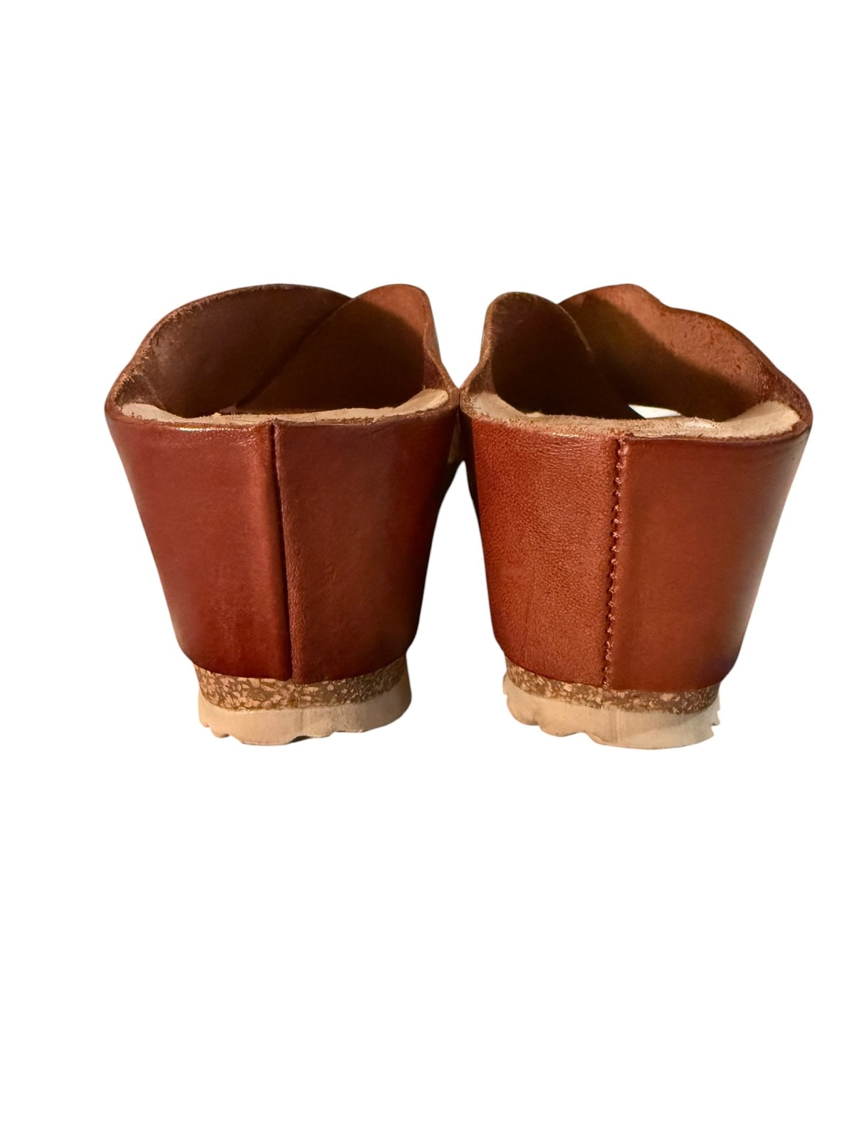 Yokono Brown Leather Wedge Sandals Made in Spain