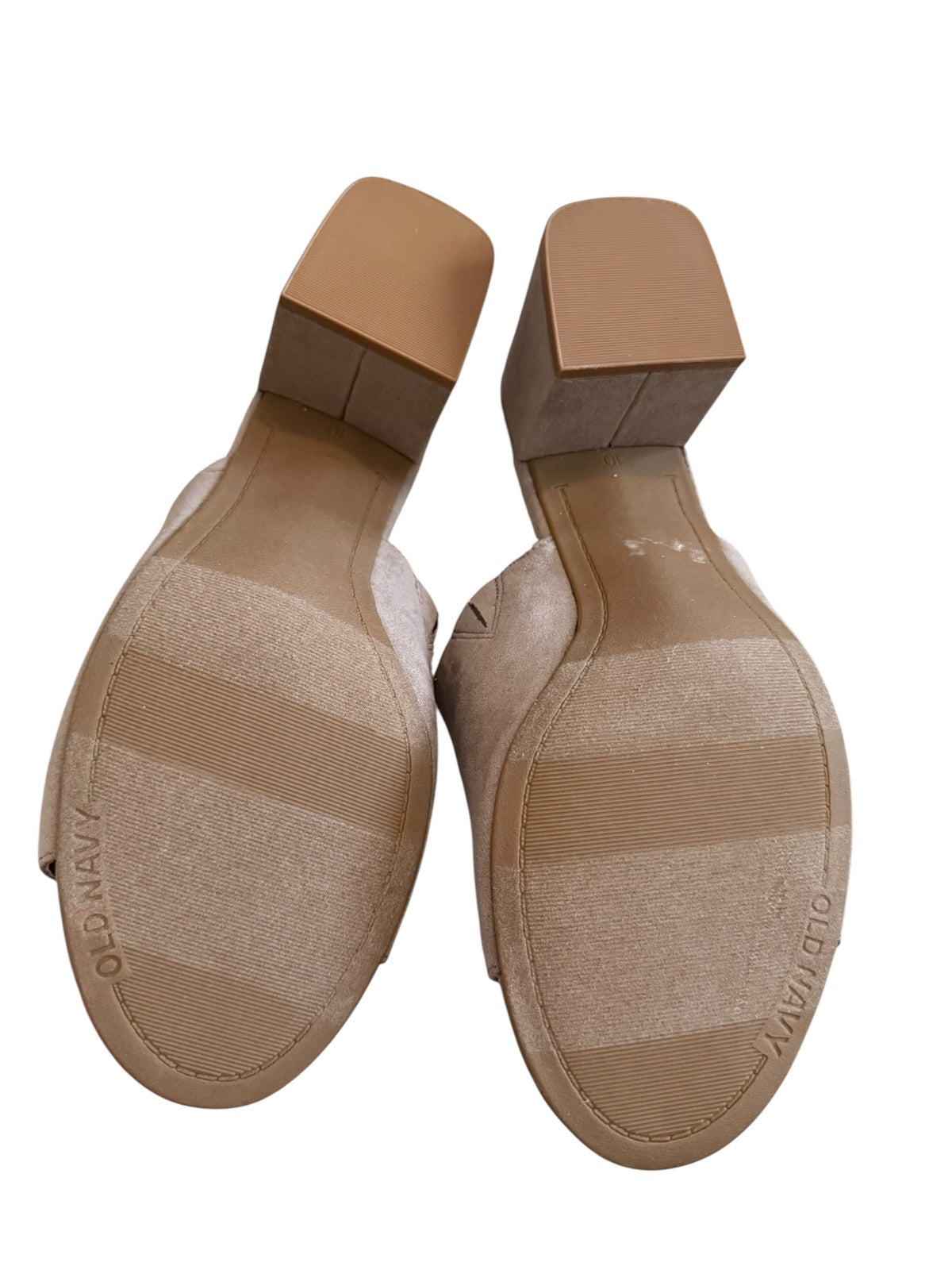 Old Navy Taupe Block Heel Slide Sandals Brand New Deadstock