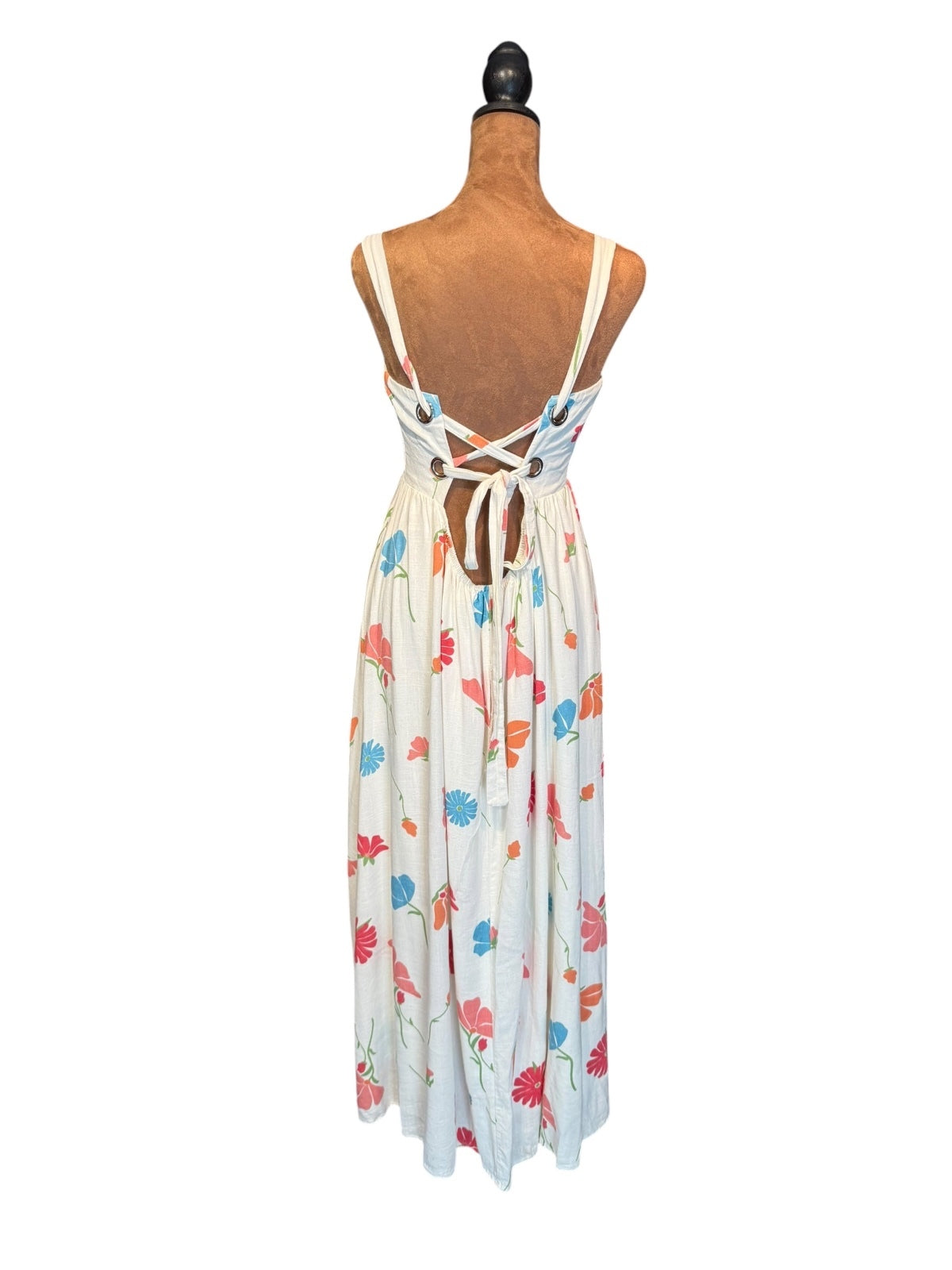 Petal + Pup Floral Maxi Dress with Lace-Up Back