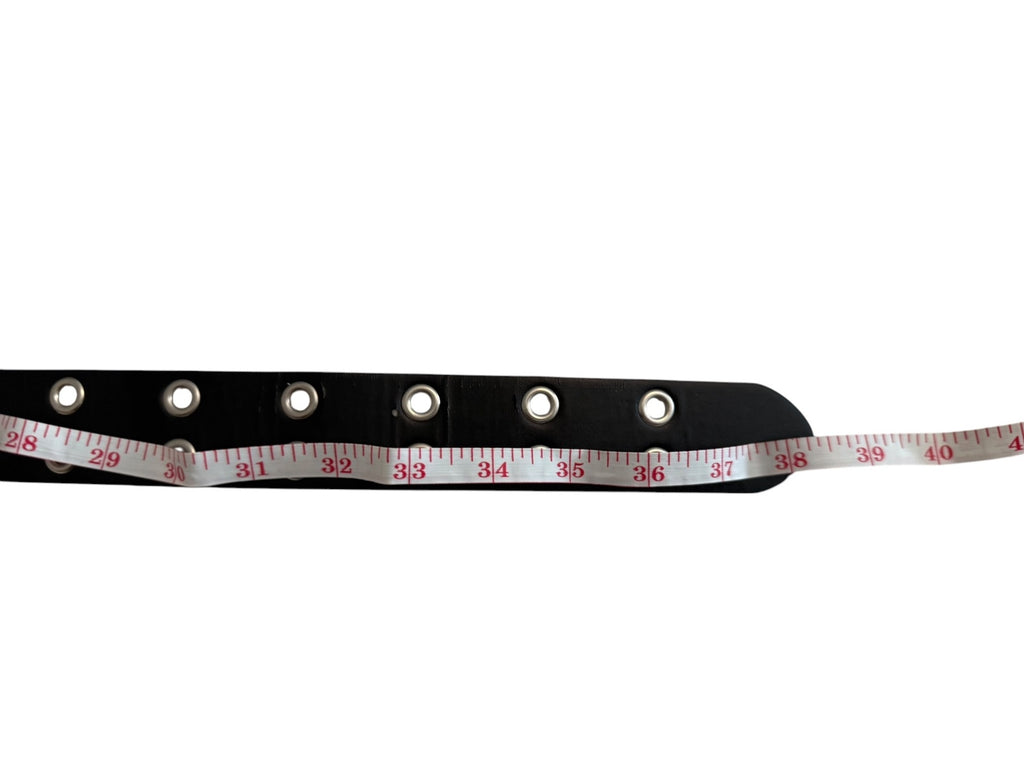Black and White Double Prong Grommet Belt
