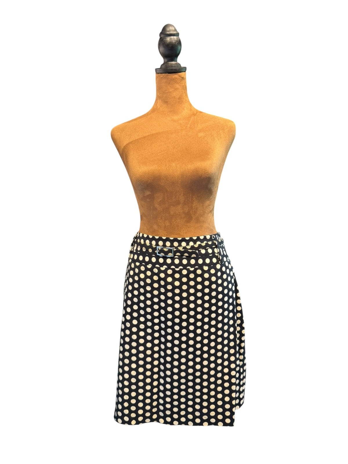 Rafaella Classic Black and White Polka Dot Skirt with Belt -