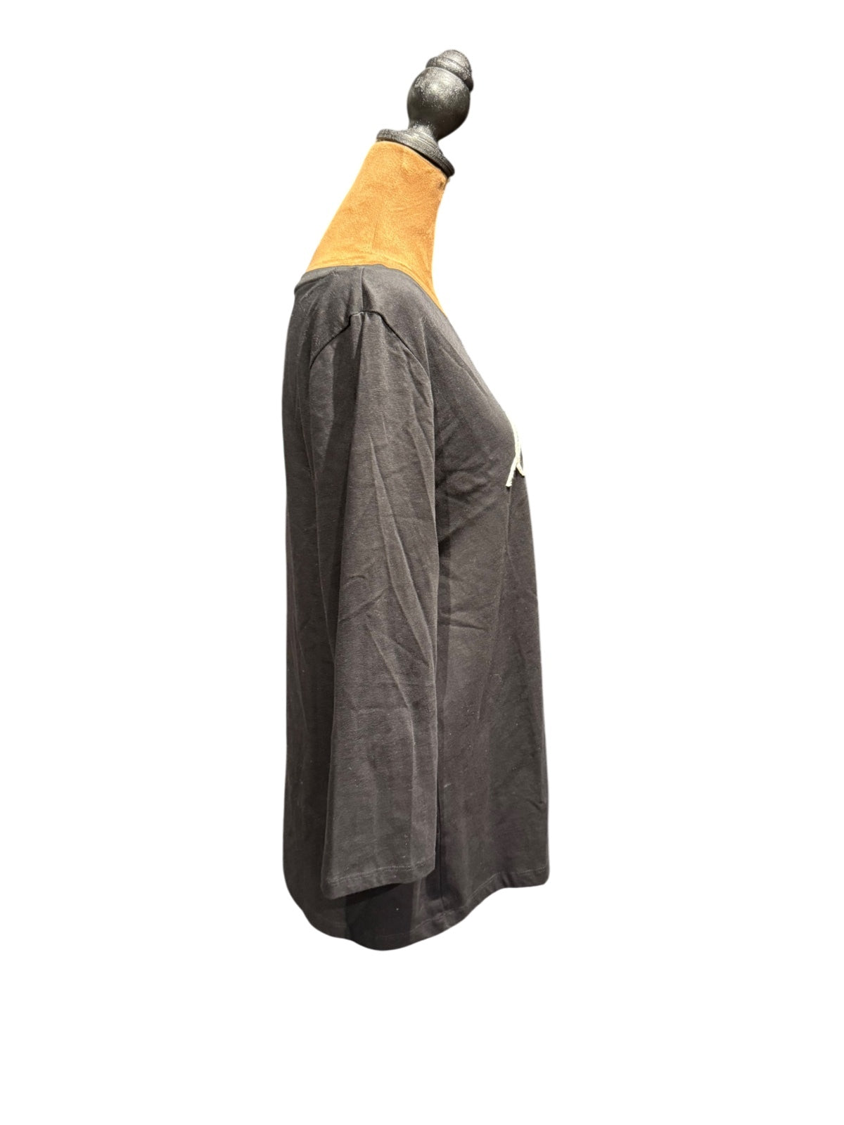 Talbots Black Cotton Shirt with ‘L'amour’ Embroidered Detail