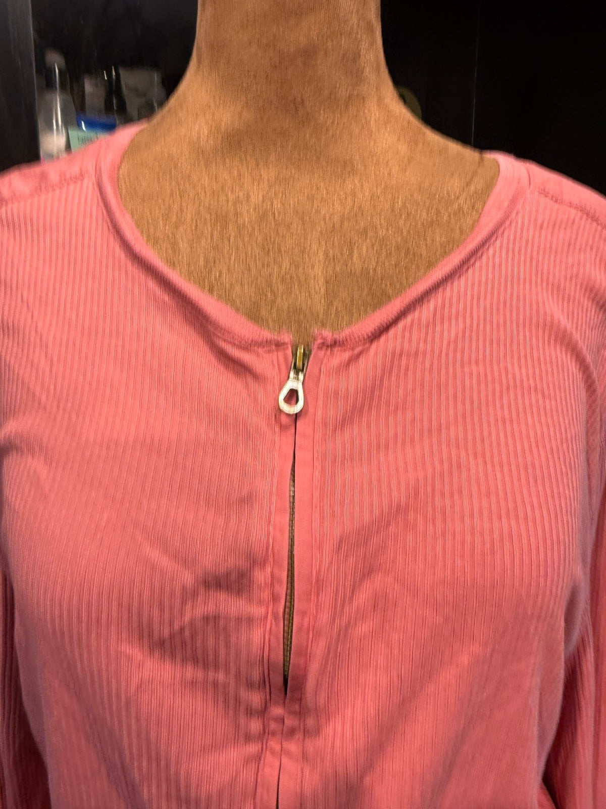 Ralph Lauren Long Sleeve Pink Ribbed Cotton Top