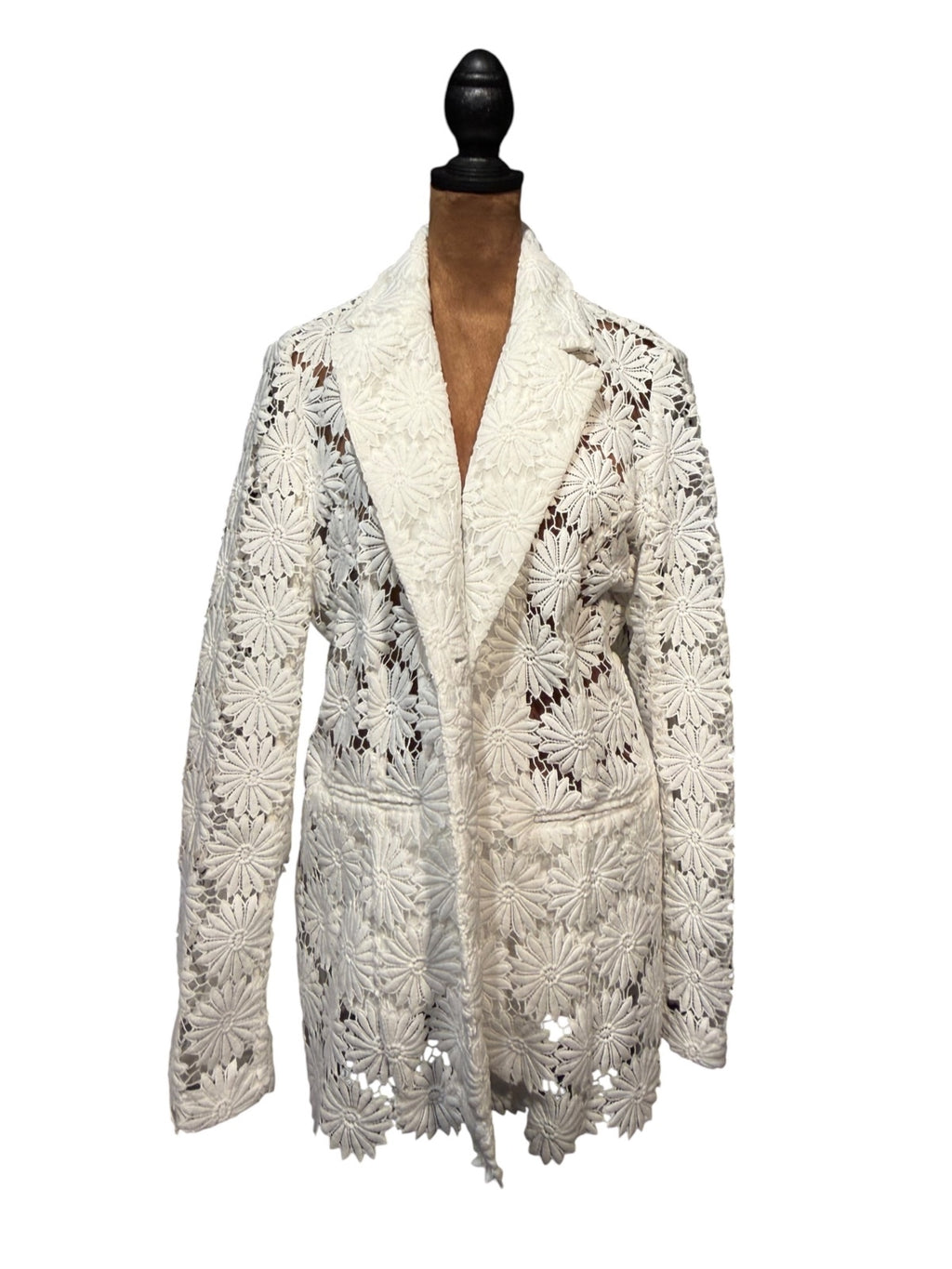 Berek White Floral Lace Blazer Jacket