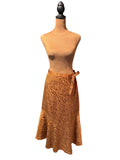 Maeve Brown Animal Print Wrap Skirt with Tie Waist