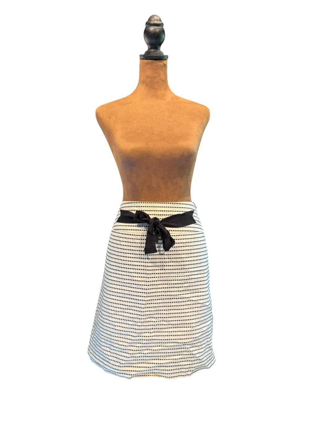 LOFT Women's Black and White Polka Dot Skirt with Bow Tie