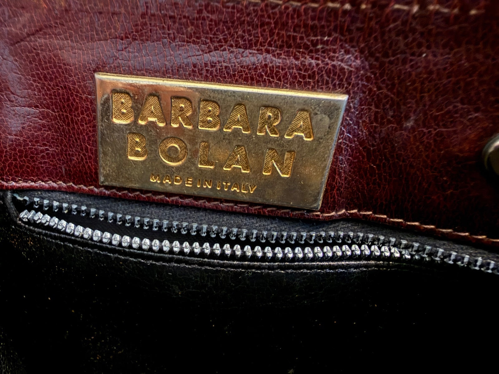 Barbara Bolan Vintage Italian Leather and Fabric Handbag