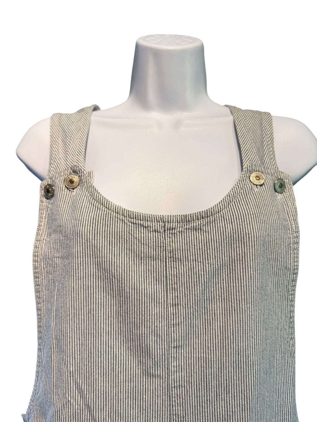 Marsh Landing Striped Cotton Overall Shorts