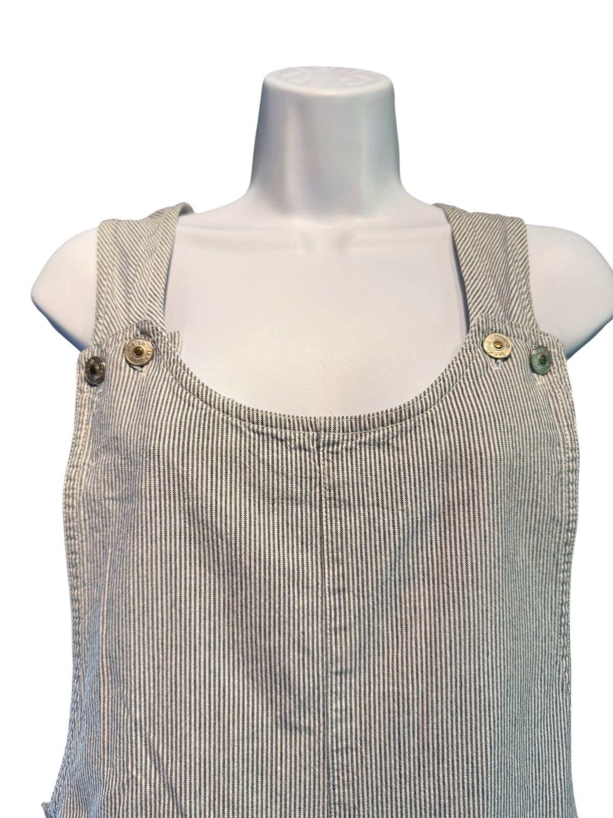 Marsh Landing Striped Cotton Overall Shorts
