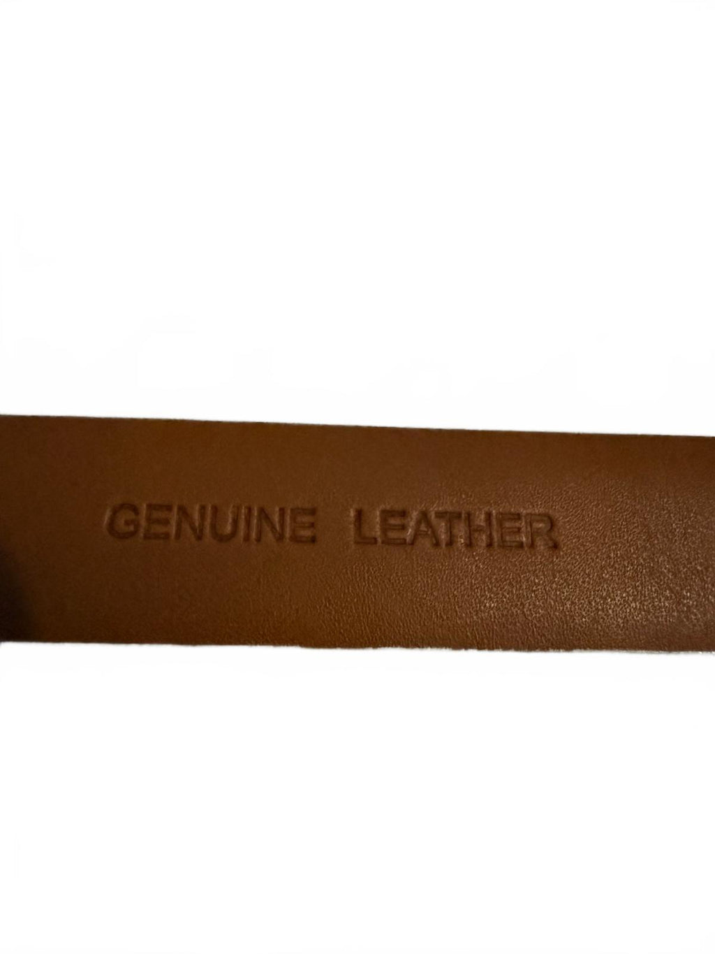 Ralph Lauren Genuine Leather Metallic Silver Belt with Round Buckle