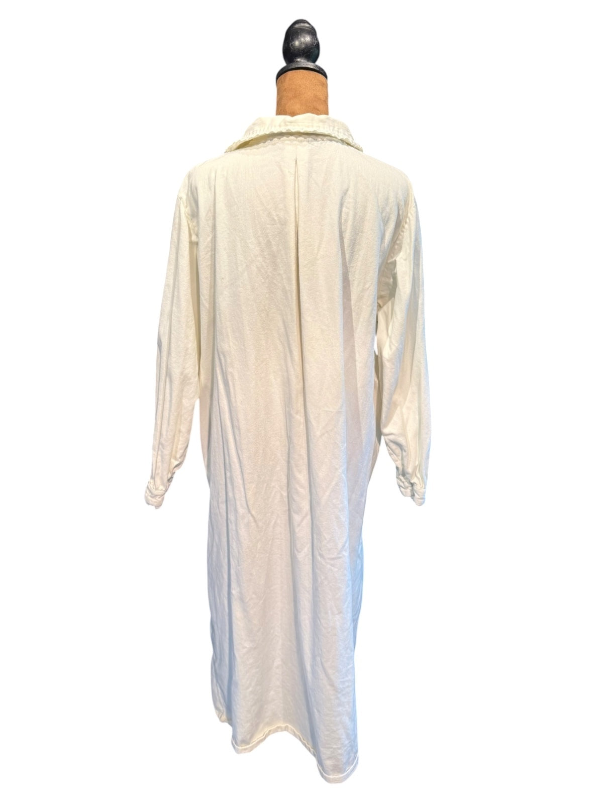 J Peterman Vintage White Cotton Nightgown with Lace Trim