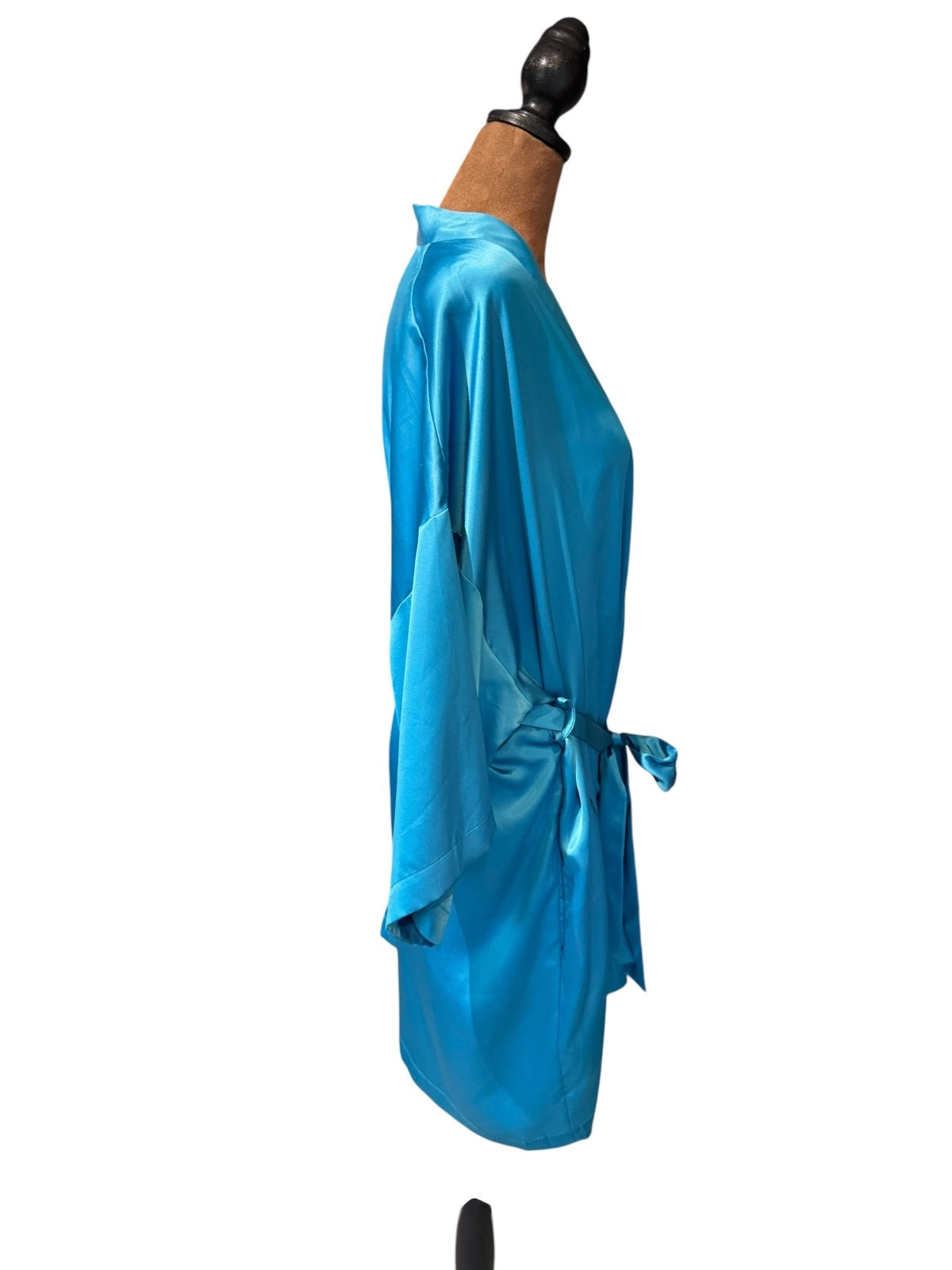 Victoria's Secret Blue Satin Kimono Robe with Belt
