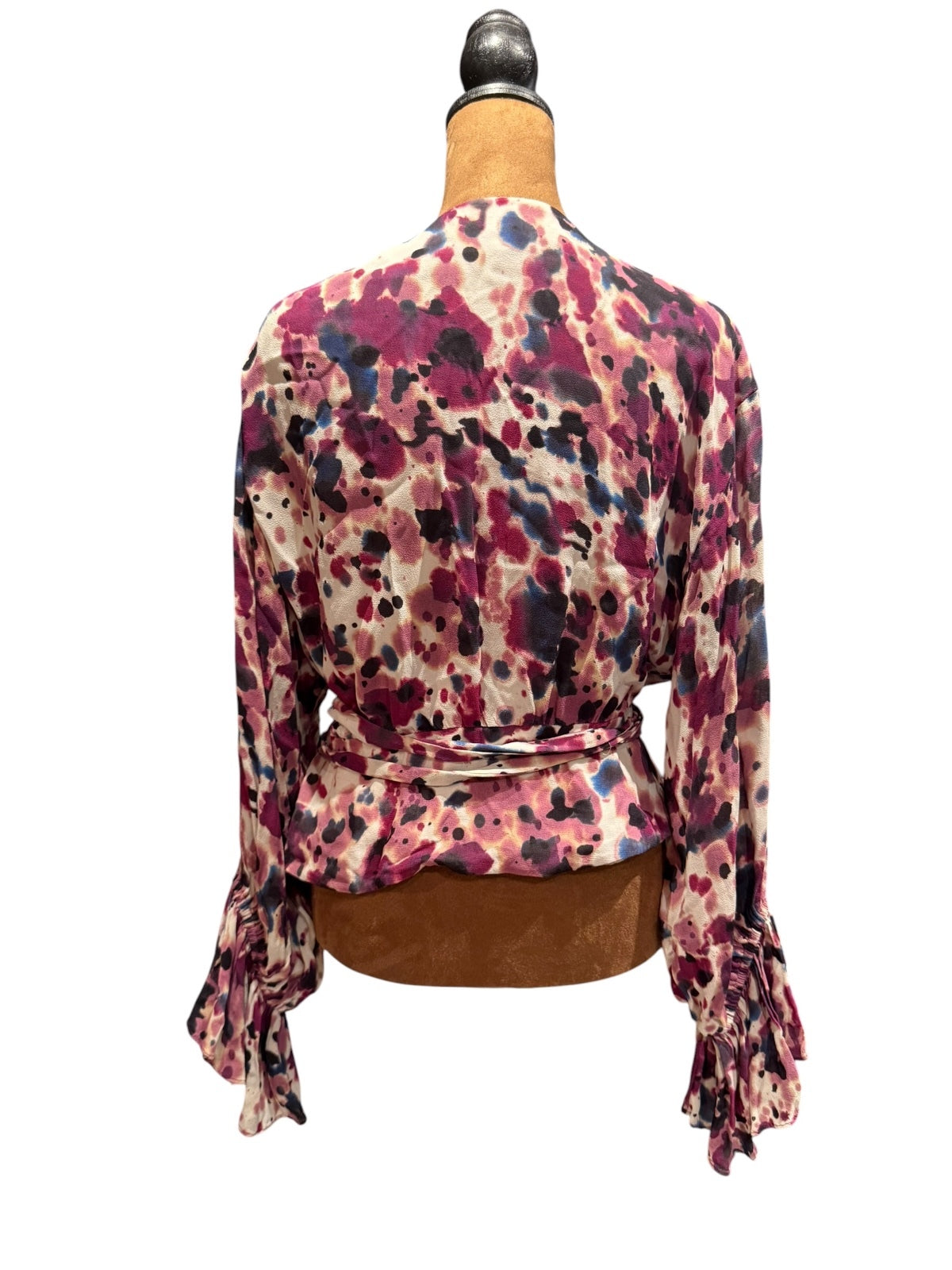 & Other Stories Los Angeles Atelier Floral Wrap Blouse with Bell Sleeves