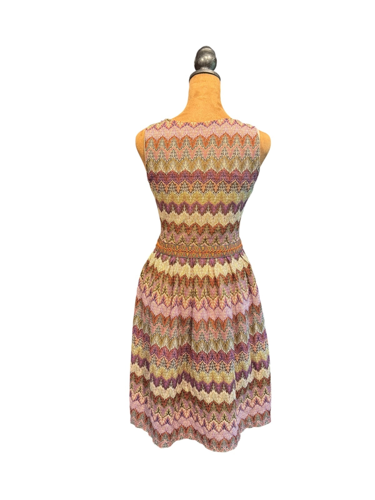Young Threads Multicolor Zigzag Pattern Sleeveless Dress