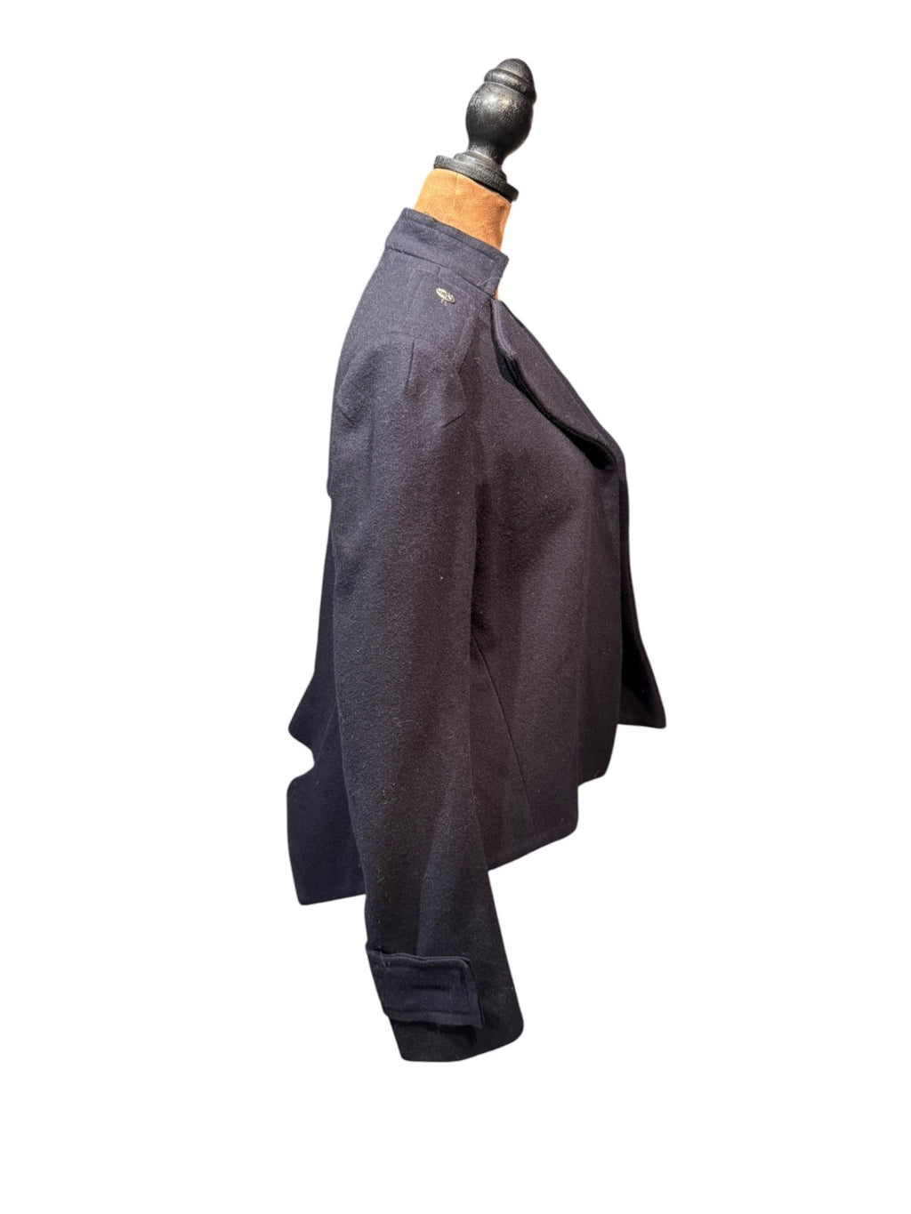 Yohji Yamamoto Black Wool Nylon Blend Military Style Jacket