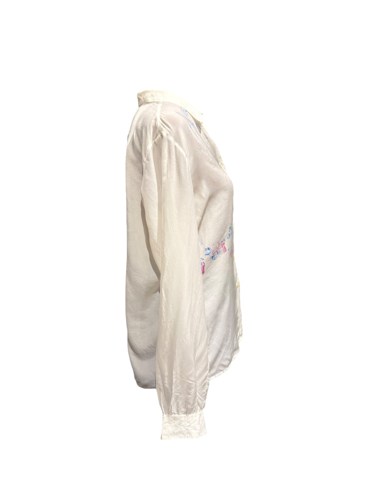 Vintage EBE Creazioni White Button-Up Blouse Made in Italy