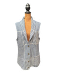 Chaps Blue and White Knit Sweater Vest