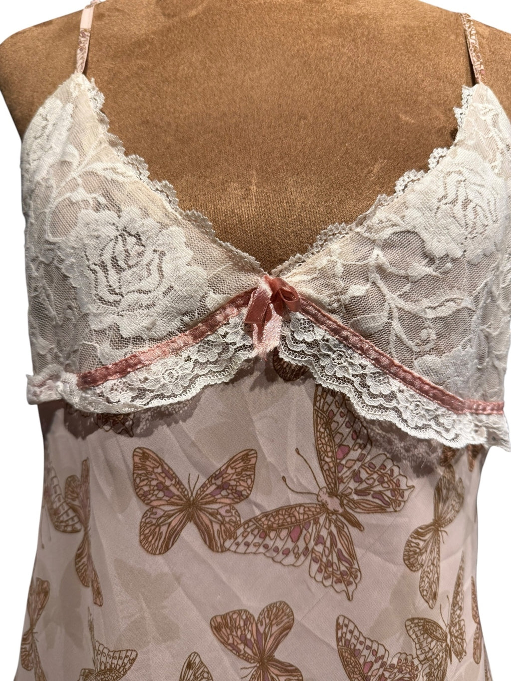 Rampage Large Pink Butterfly Lace Slip Dress Nightie