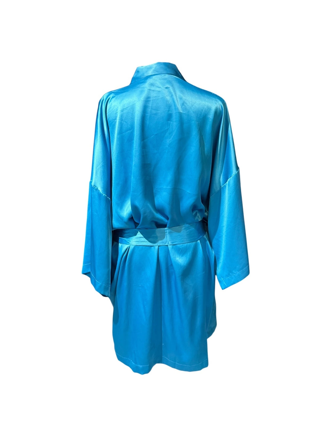 Victoria's Secret Blue Satin Kimono Robe with Belt