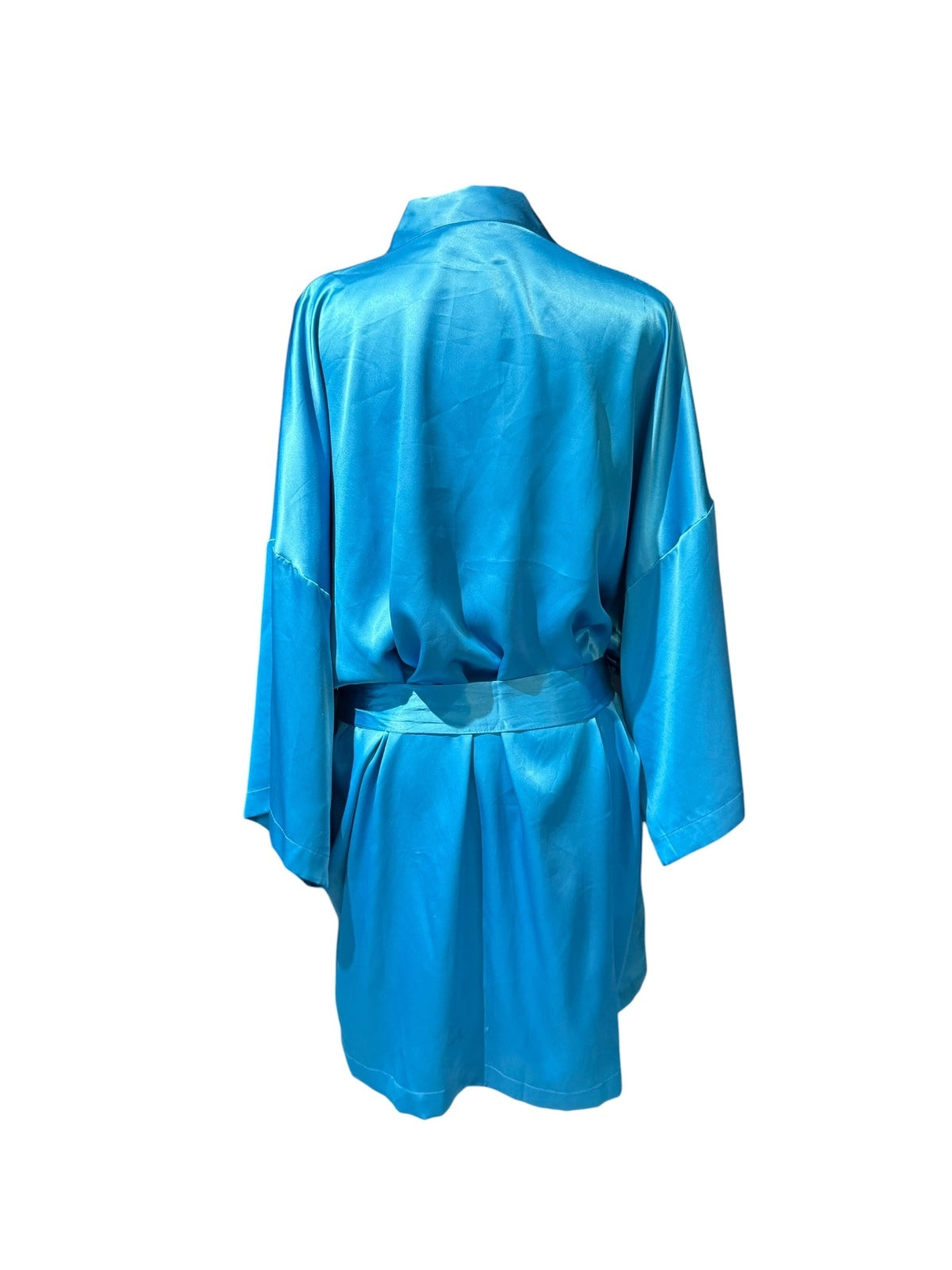 Victoria's Secret Blue Satin Kimono Robe with Belt