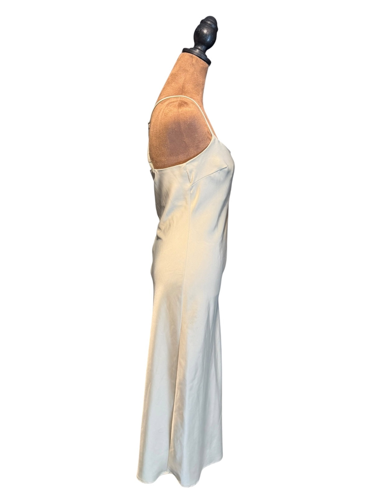 Nasty Gal Collection Cream Satin Slip Dress with Adjustable Straps