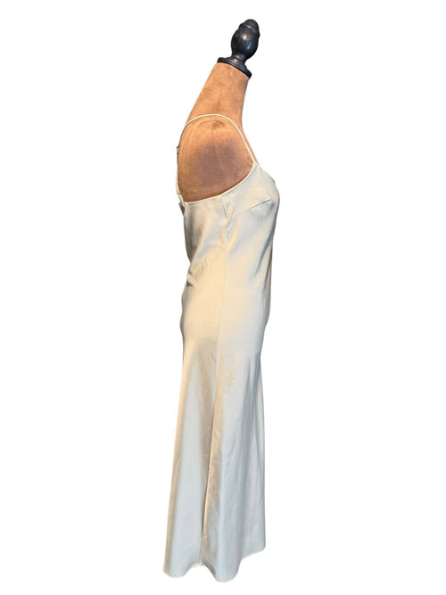 Nasty Gal Collection Cream Satin Slip Dress with Adjustable Straps