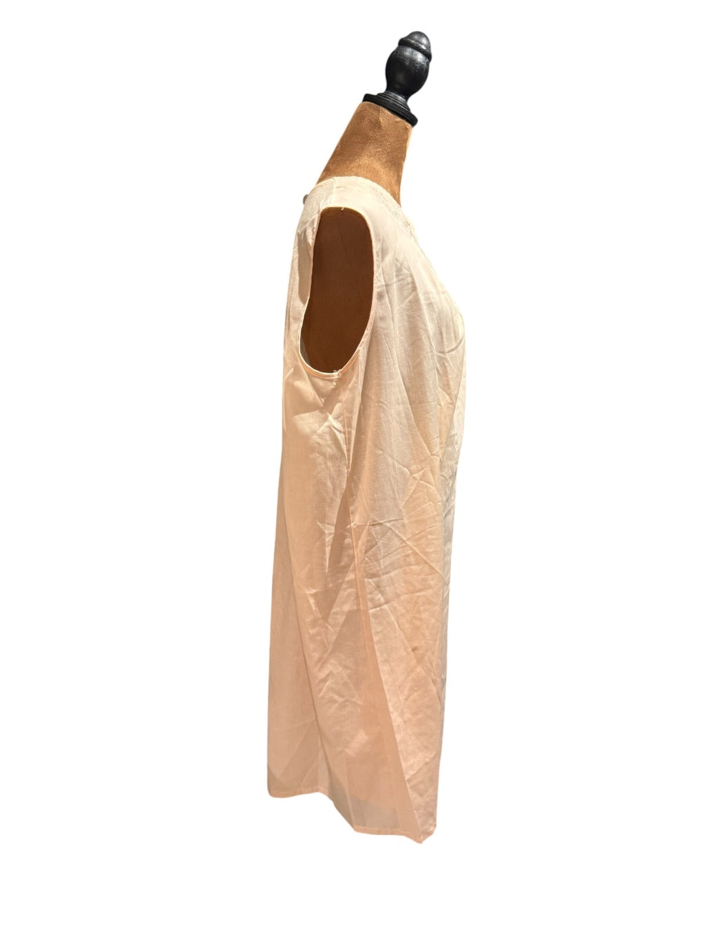 Vintage Katz Peach Embroidered Sleeveless Nightgown