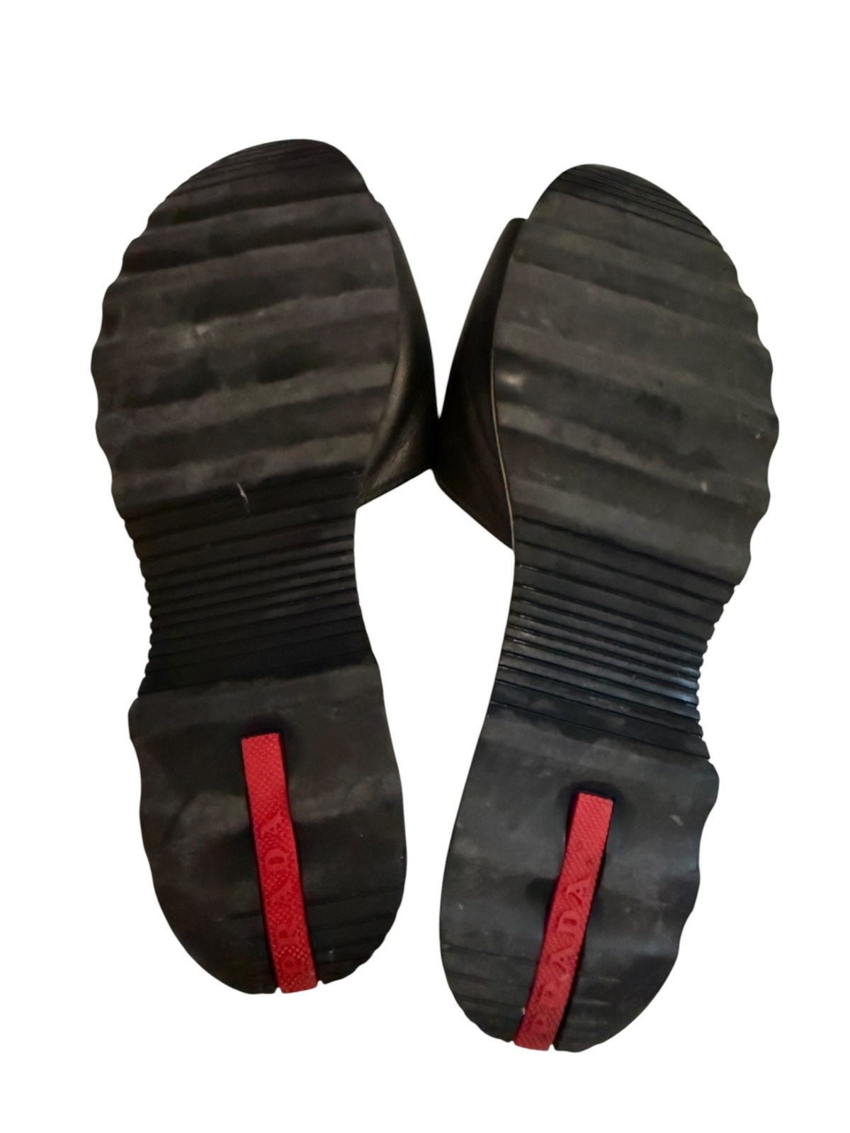Prada Black Leather Slide Sandals