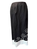 B. Moss Tailor Black and White Floral Embroidered Skirt