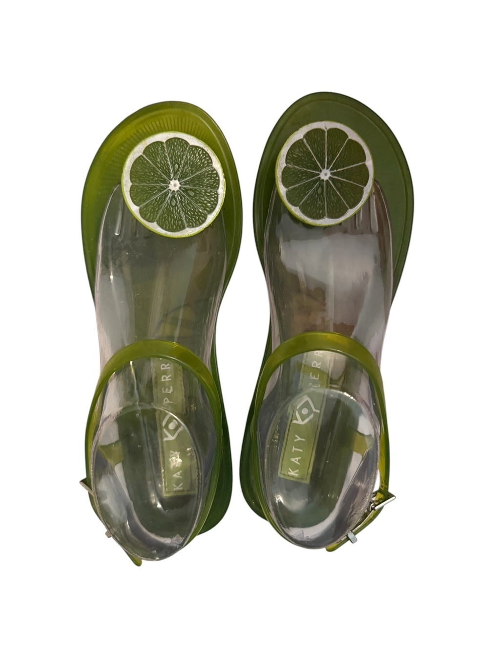 Katy Perry Green Jelly Sandals with Lime Detail