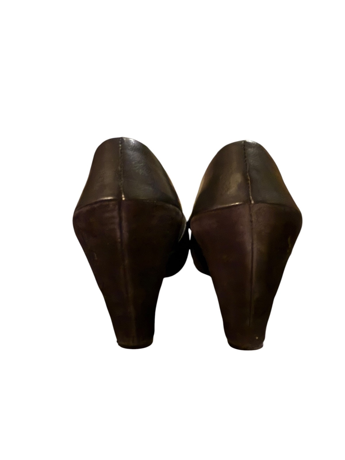 Tsubo Black Leather and Suede Mary Jane Heels
