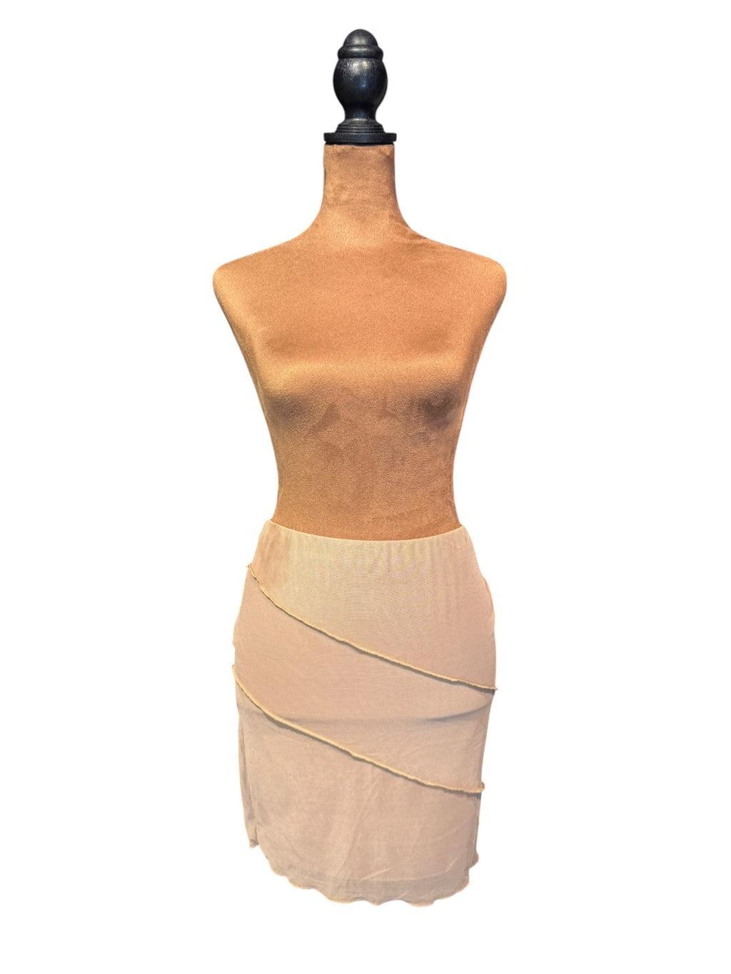 Princess Polly Beige Mesh Mini Skirt with Seam Detail