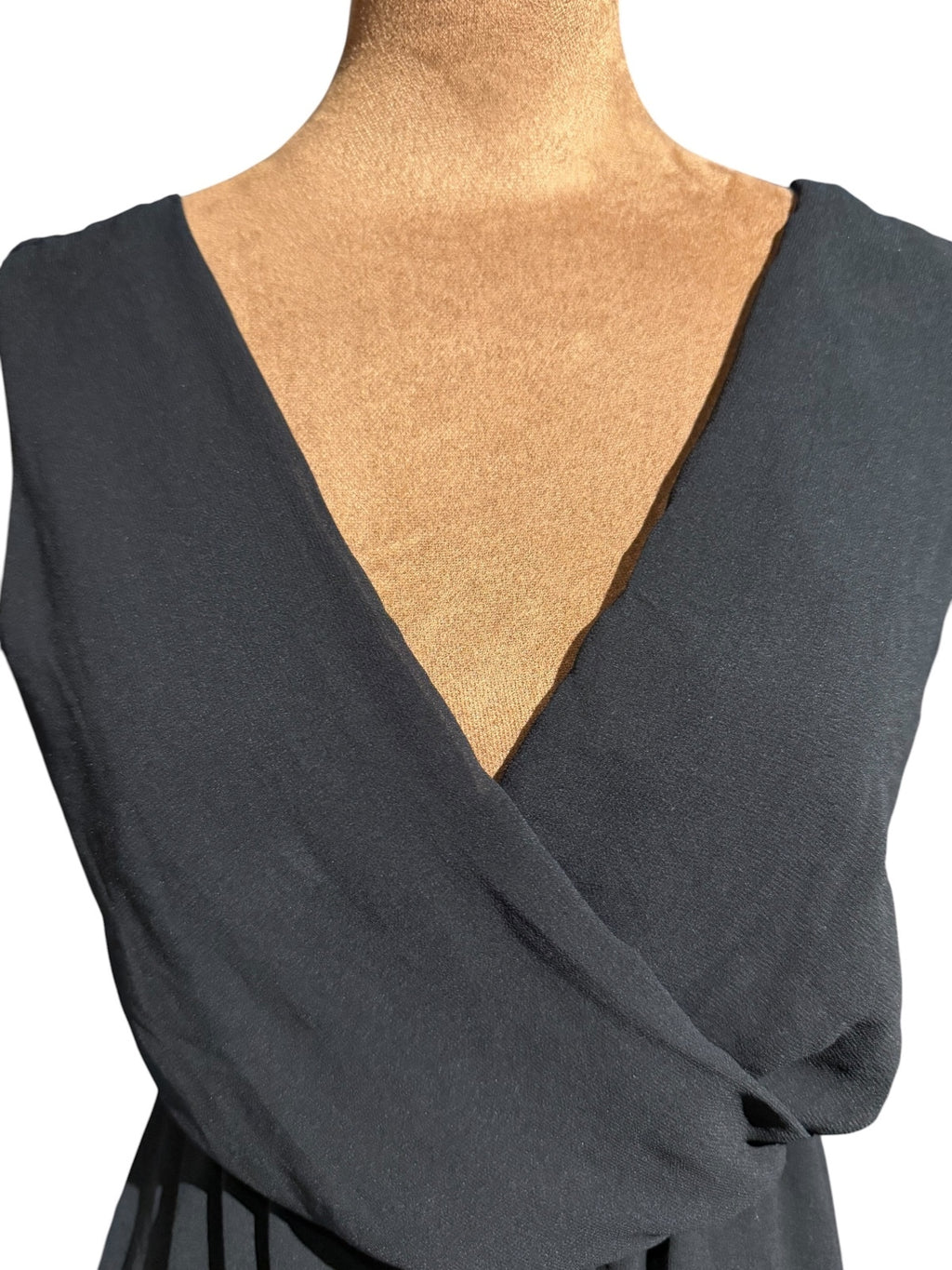 Poof Black Sleeveless V-Neck Dress