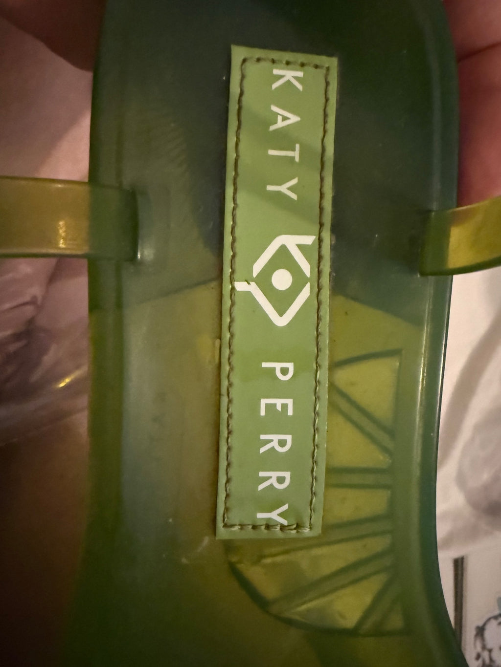 Katy Perry Green Jelly Sandals with Lime Detail
