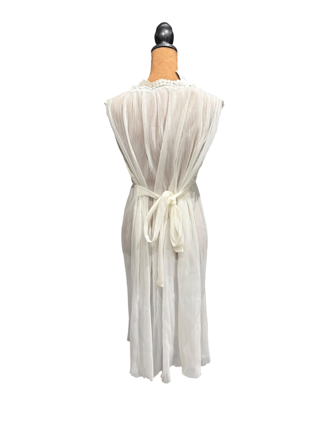 Vintage White Lace and Pleated Nightgown