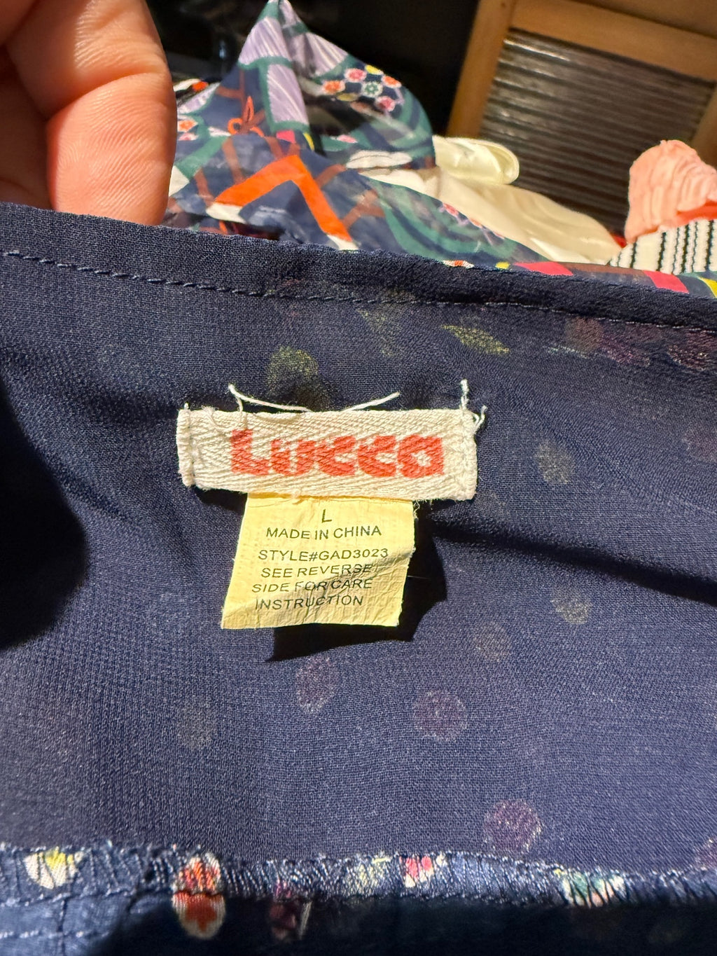Lucca Navy Blue Multicolor Patterned Dress