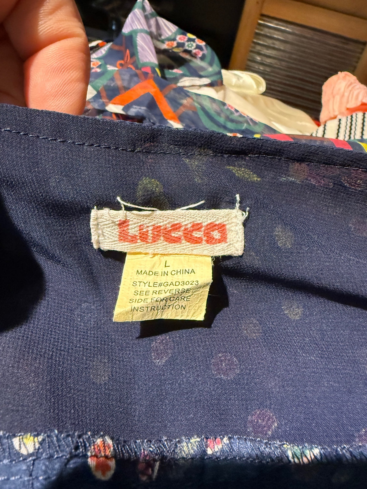 Lucca Navy Blue Multicolor Patterned Dress