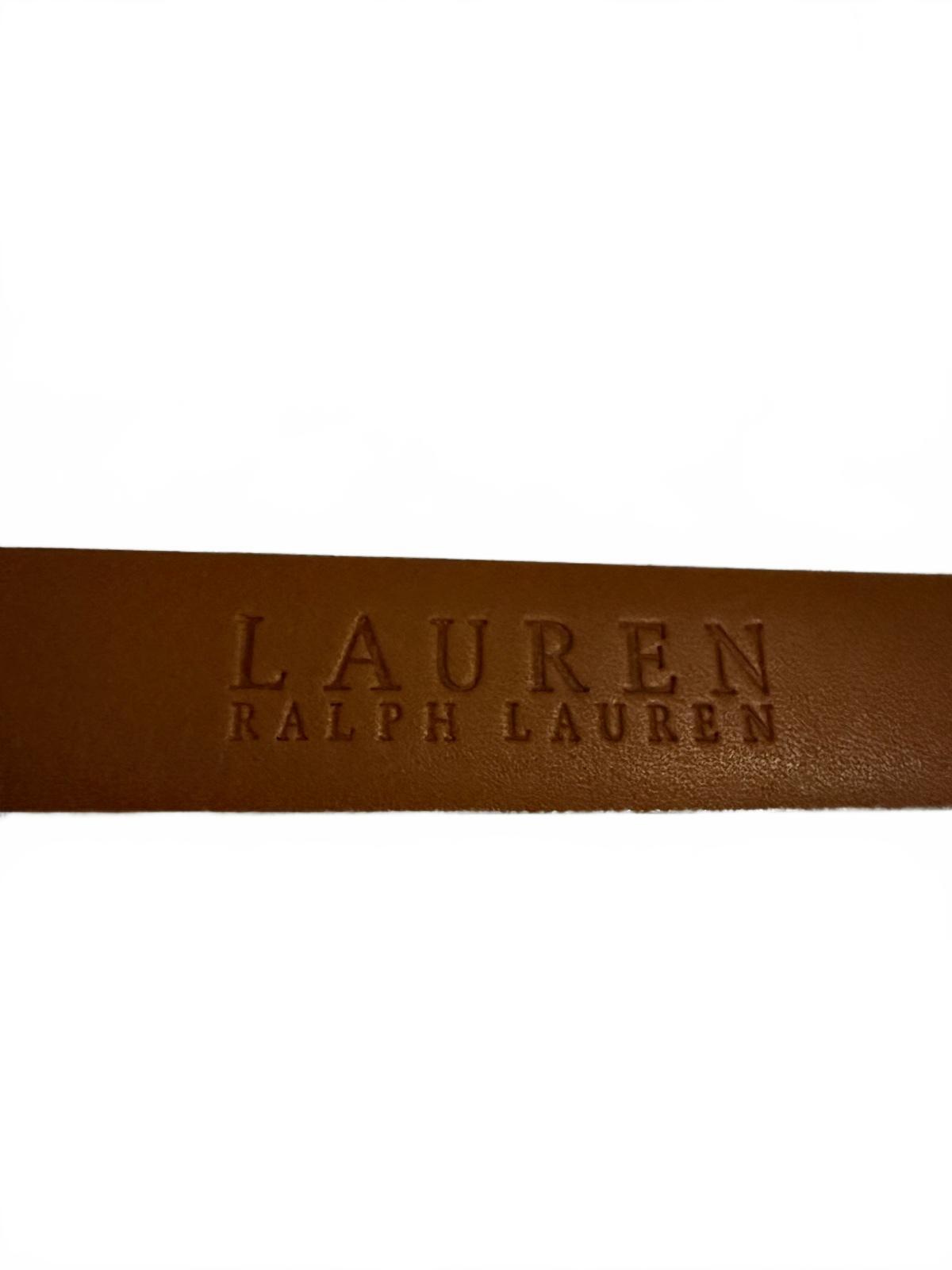 Ralph Lauren Genuine Leather Metallic Silver Belt with Round Buckle