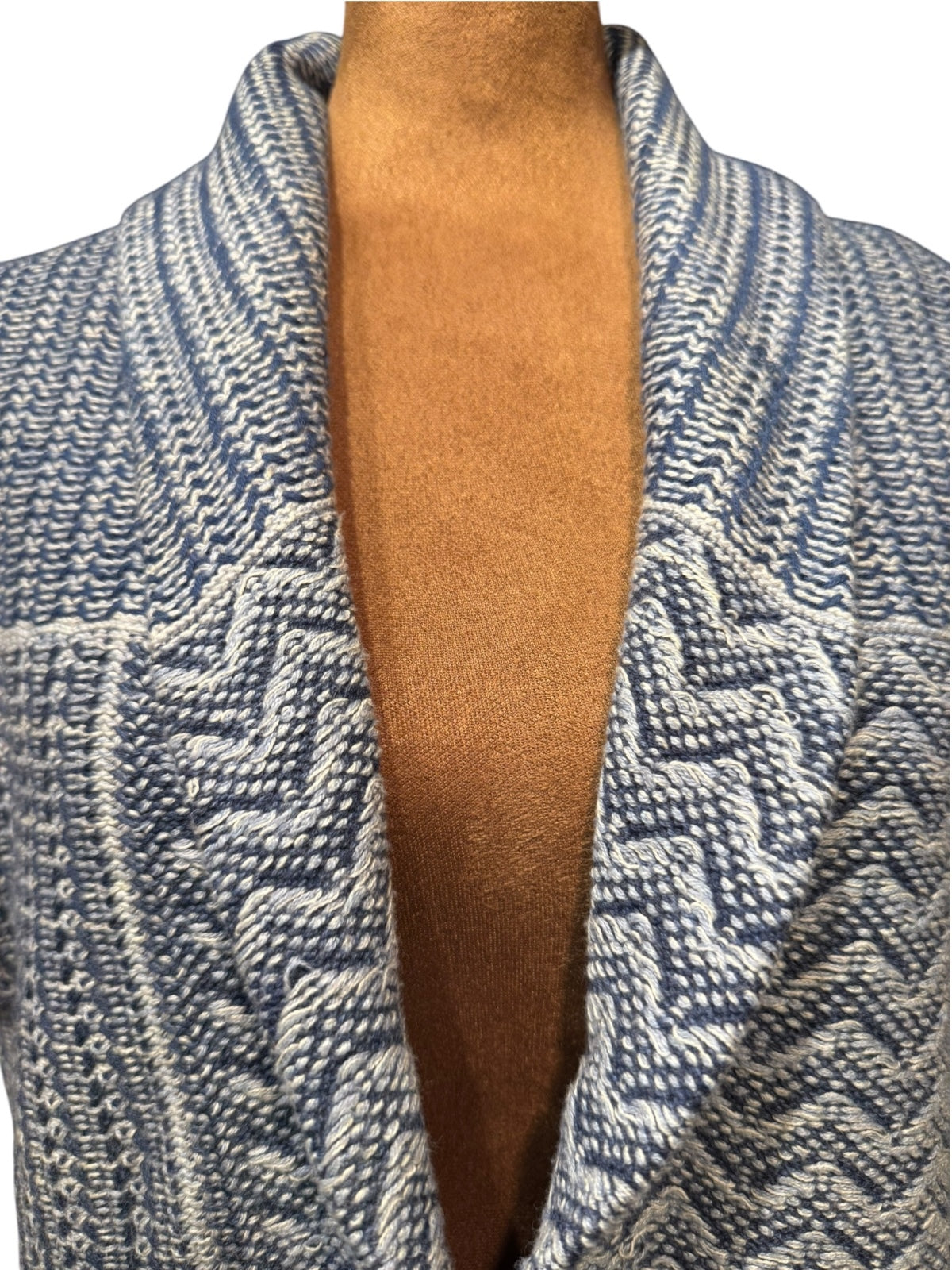 Chaps Blue and White Knit Sweater Vest