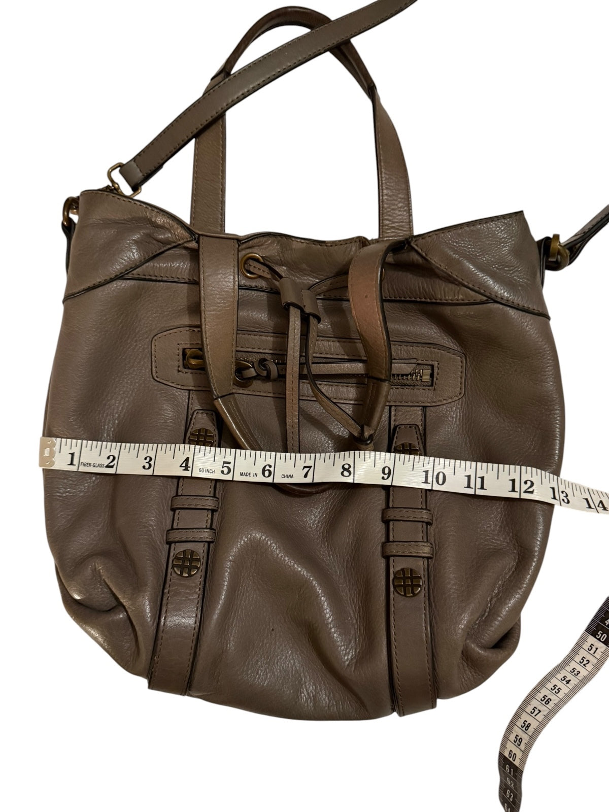 Joelle Hawkens Taupe Leather Tote Bag