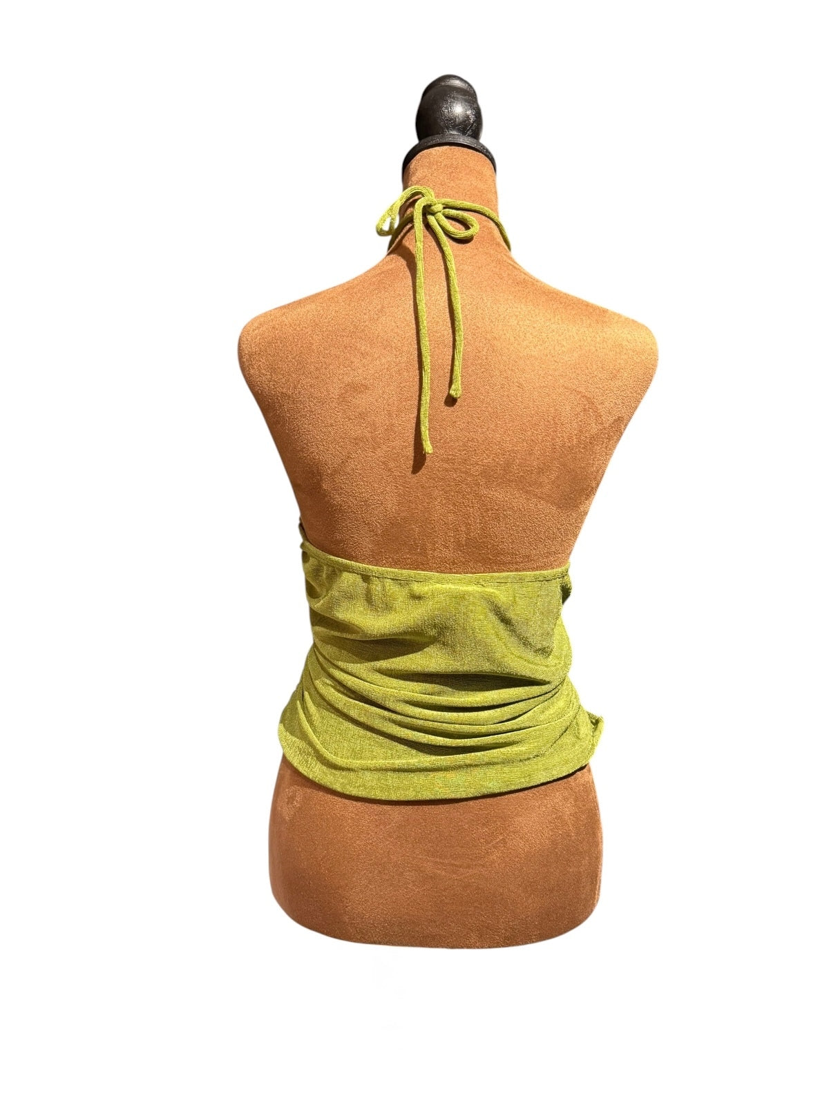 Princess Polly Green Halter Tie Front Crop Top