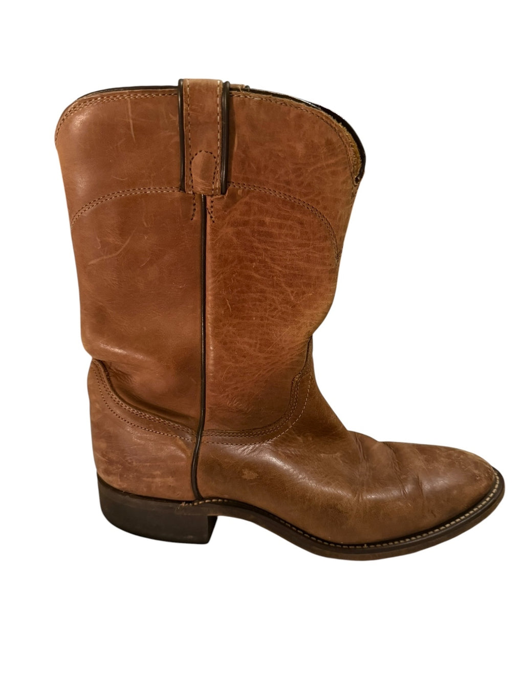 Brown Mid-calf Leather Cowboy Boots