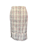 Classic Plaid Tweed Pencil Skirt