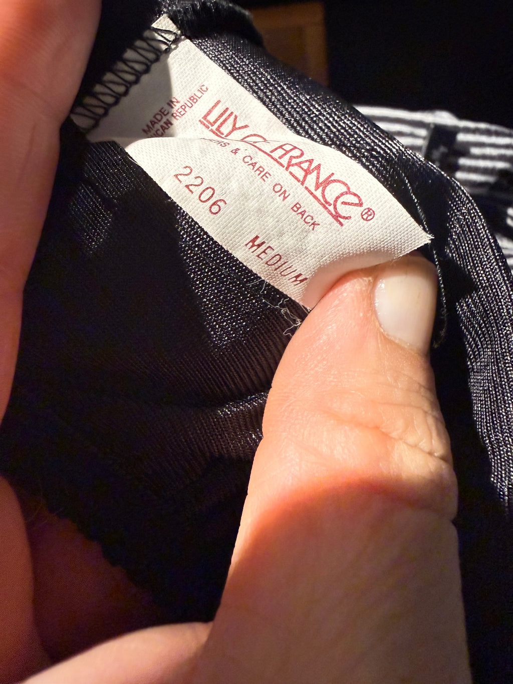 Vintage Lily of France Black Nylon Half Slip with Lace Trim,