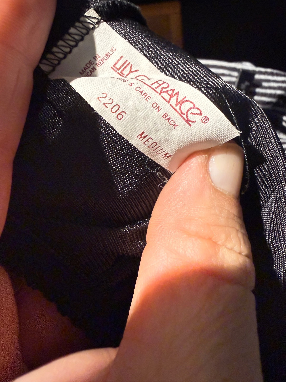 Vintage Lily of France Black Nylon Half Slip with Lace Trim,