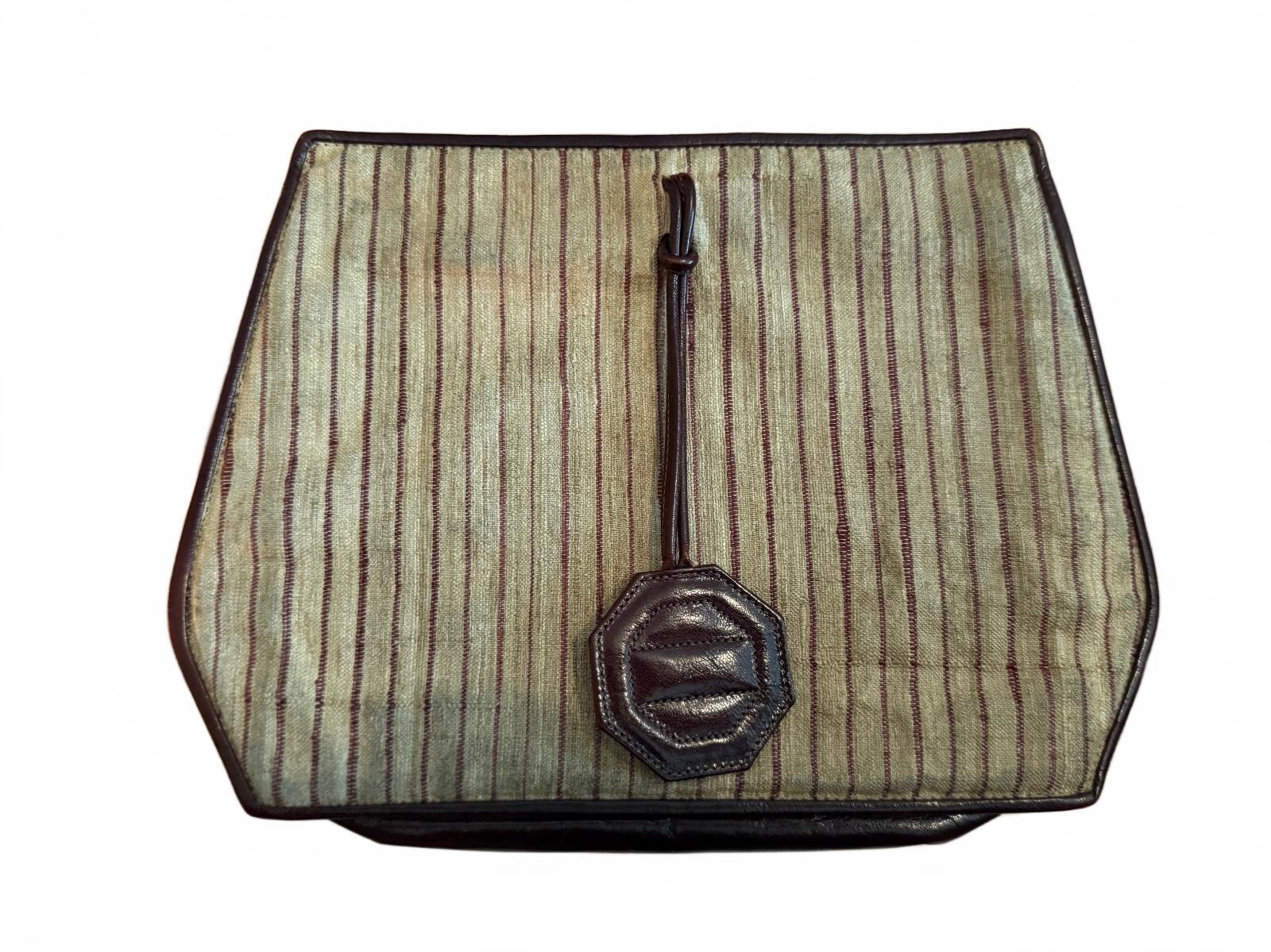 Barbara Bolan Vintage Italian Leather and Fabric Handbag