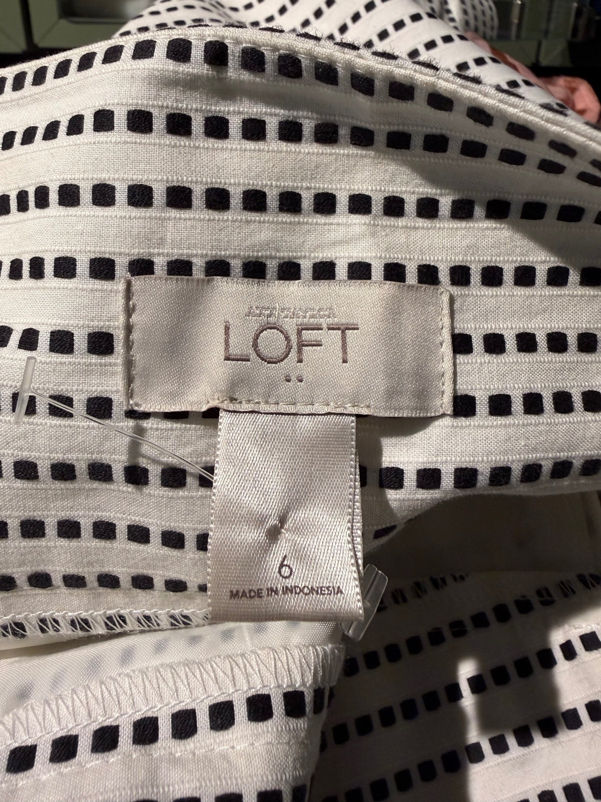 LOFT Women's Black and White Polka Dot Skirt with Bow Tie